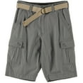 thumbnail image 1 of Mens Cotton Cargo Shorts Multiple Pockets Casual Fit Med Grey Khaki Belt 36, 1 of 4