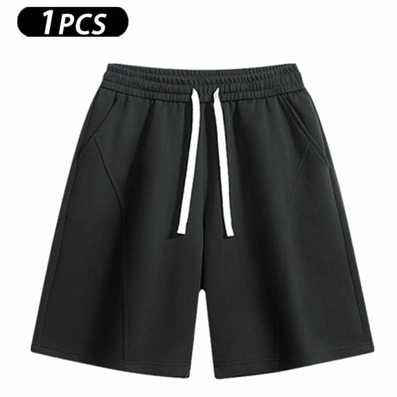 Men's Cotton Casual Athletic Shorts, Elastic Waist Drawstring Sweat Shorts with Side Pockets, Relaxed Fit Summer Workout Daily Wear Shorts, Multiple Colors Available