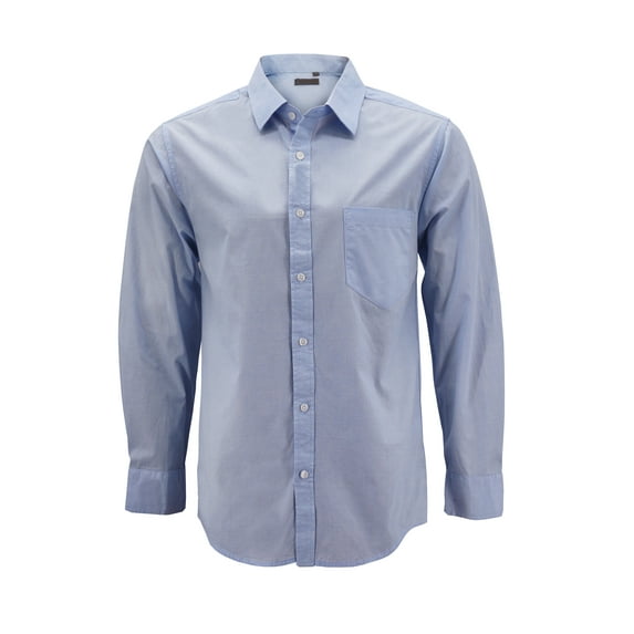 Men’s Cotton Casual Long Sleeve Classic Collared Plaid Button Up Dress Shirt (#1 Blue, 3XL)