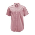 thumbnail image 1 of Men’s Cotton Casual Short Sleeve Classic Collared Plaid Button Up Dress Shirt (#4 Pink, XL), 1 of 3