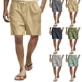 thumbnail image 1 of Men’s Cotton Casual Shorts Straight Leg Breathable Comfortable Summer Home Bottoms, 1 of 6