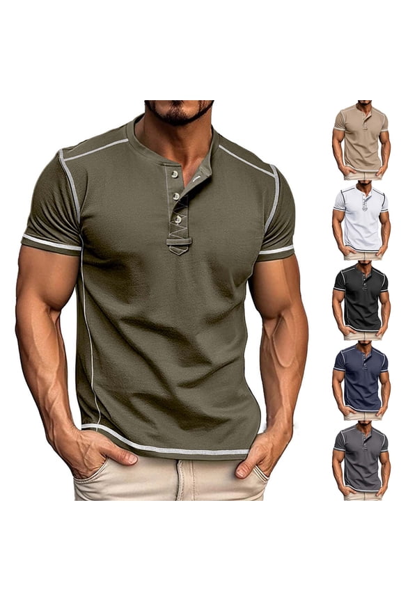 Men's Cotton Casual T-Shirt, Quick Dry Breathable Tee, Round Neck Short Sleeve Relaxed Fit, Moisture-Wicking, Daily Gym Workout Beach Vacation Streetwear, Versatile Solid Color