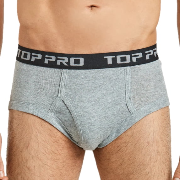 Men's Cotton Classic Band Briefs, Underwear Light Gray M, 6-Pack