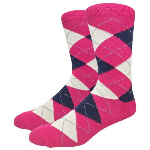 Men's Cotton Colorful Argyle Casual Crew Dress Socks for Groomsmen, Size 8 to 13
