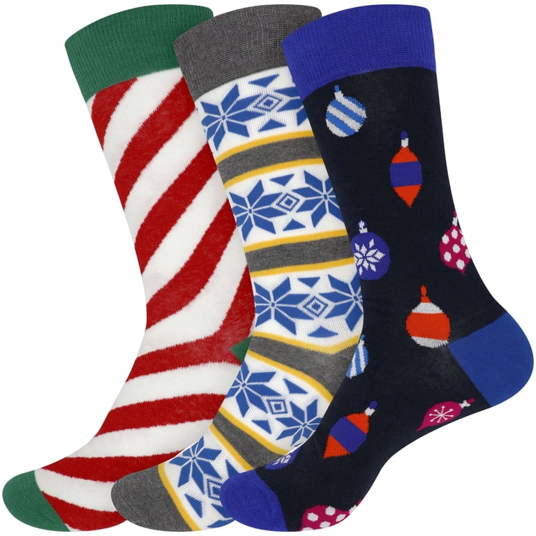 mens christmas dress socks Holiday Crew Men's Mens Crew Cut Socks Shoes No Cold Feet Fun Cute