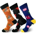 thumbnail image 1 of Men's Cotton Colorful Funky Crew Socks 3-Pack, 1 of 7