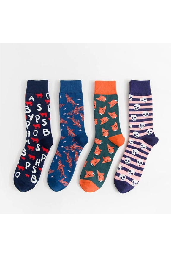 Men's Dress Socks, 4-Pack Premium Combed Cotton Crew Socks for Business Casual, Seamless Toe and Reinforced Heel & Toe, Size 6-12