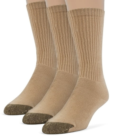 Men's Cotton Comfort Crew Cushion Socks - 3 Pairs