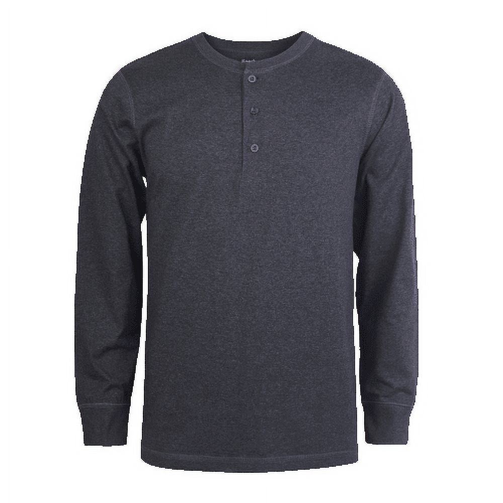 Men's Cotton Crew Neck Long Sleeve Henley Shirt/T Shirts