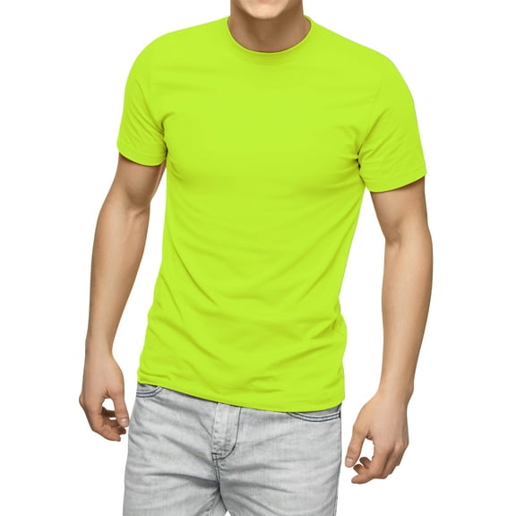 Men's Cotton Crew Neck Short Sleeve Plain Tee Shirts