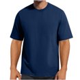 thumbnail image 1 of Men's Cotton Crewneck T-Shirts Short Sleeve Plain Tee Moisture Wicking Casual Tshirts Solid Color, 1 of 4