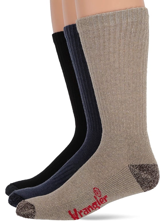 Men's Cotton Cushion Work Crew Boot Socks 3 Pack