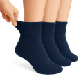 thumbnail image 1 of Men’s Diabetic Ankle Socks 3 Pairs Soft Cotton, Non-Binding, Seamless Toe, Circulation Support (Dark Navy, Shoe Size 5-7), 1 of 6