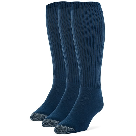 Men's Cotton Extra Soft Over the Calf Cushion Socks - 3 Pairs