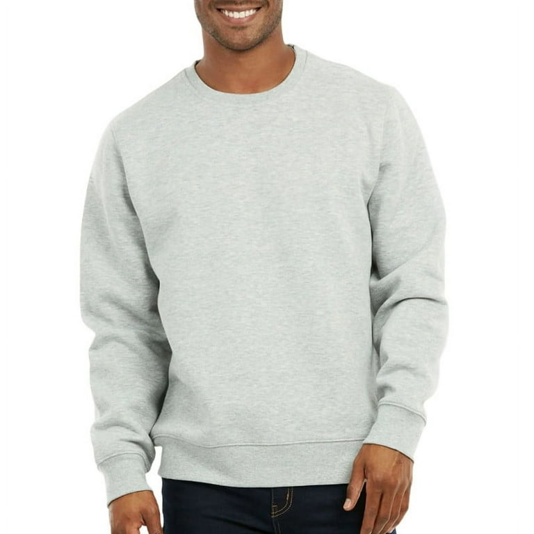 Men's Cotton Fleece Sweatshirt Heavyweight Crew Neck Long Sleeve