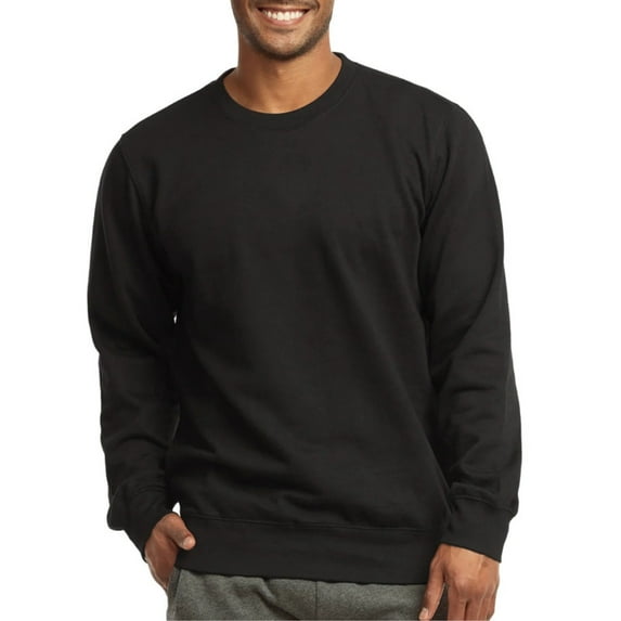 Men's Cotton Fleece Sweatshirt Lightweight Crew Neck Long Sleeve Pullover Hoodie Tops S-3XL Regular Big & Tall Plain Menswear Simple Solid Sweaters