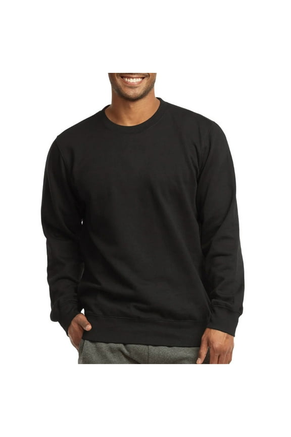 Men's Cotton Fleece Sweatshirt Lightweight Crew Neck Long Sleeve Pullover Hoodie Tops S-3XL Regular Big & Tall Plain Menswear Simple Solid Sweaters
