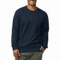 thumbnail image 1 of Men's Cotton Fleece Sweatshirt Lightweight Crew Neck Long Sleeve Pullover Hoodie Tops S-3XL Regular Big & Tall Plain Menswear Simple Solid Sweaters, 1 of 4