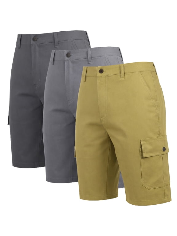 Men's Cotton Flex Stretch Cargo Shorts (3-Pack)