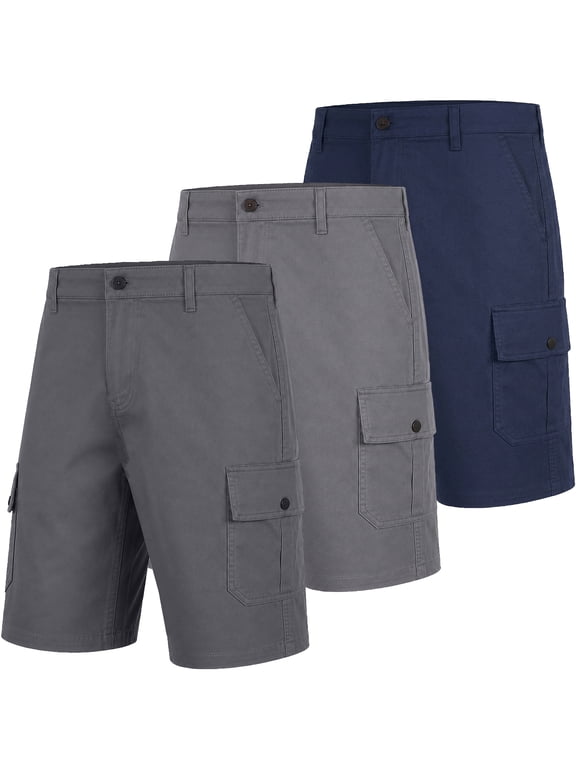 Men's Cotton Flex Stretch Cargo Shorts W/o Belt (3-Pack)