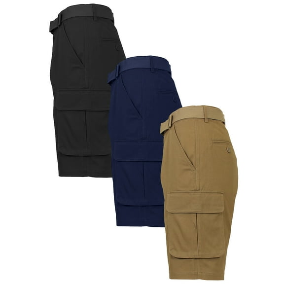 Galaxy by Harvic Stretch Casual Cargo Shorts with Pockets (Men's), 3 Pack