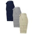 thumbnail image 1 of Men's Cotton Flex Stretch Cargo Shorts With Belt (3-Pack), 1 of 3