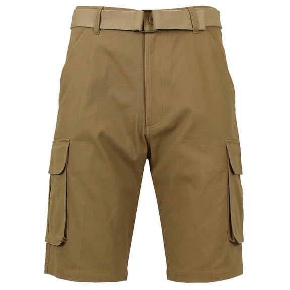 Men's Cotton Flex Stretch Cargo Shorts With Belt (Sizes, 30-42)