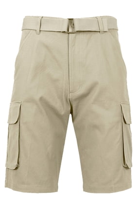 Men's Cotton Flex Stretch Cargo Shorts With Belt (Sizes, 30-42)