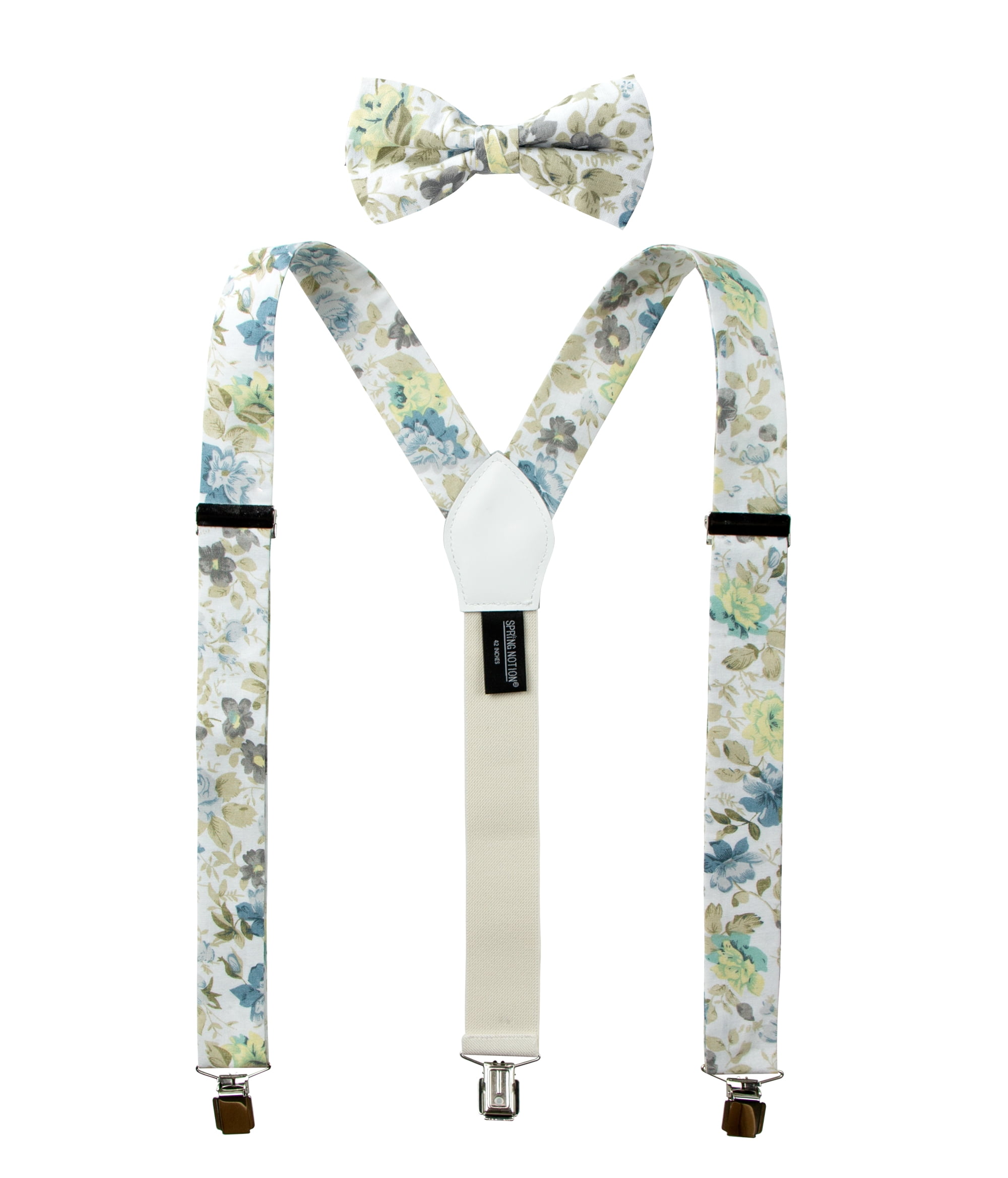 Spring Notion Men's Dress Suspenders & Bow Tie Set - Ready For Weddings & Formal Events