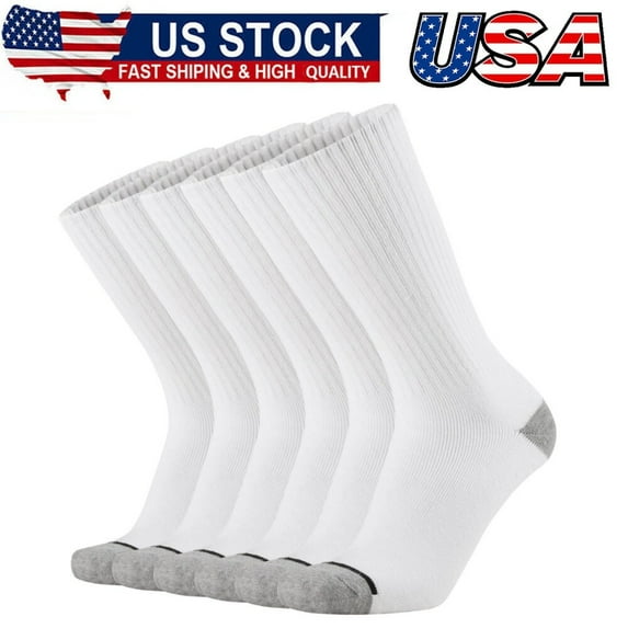 Men's Cotton Full Thick Cushion Crew Socks Moisture Control Heavy Duty Work Warm