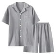 thumbnail image 1 of Men’s Cotton Gauze Pajama Set – Short Sleeve Summer Sleepwear with Shorts (Breathable, Lightweight Loungewear for Hot Weather), 1 of 5
