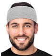 thumbnail image 1 of Men's Cotton Headband Sweatband 3" Wide Size X-Large Yoga Sports Fitness Made in USA Heather Gray, 1 of 5