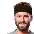 thumbnail image 1 of Men's Cotton Headband Sweatband 5" Wide Size Large Yoga Sports Fitness Made in USA Brown, 1 of 5
