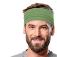 thumbnail image 1 of Men's Cotton Headband Sweatband 5" Wide Size Medium Yoga Sports Fitness Made in USA Sage, 1 of 5