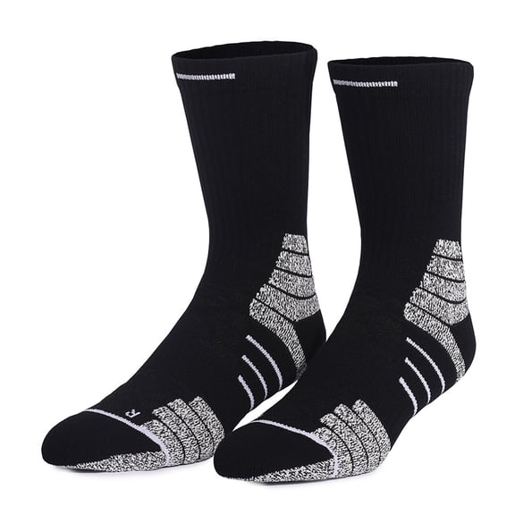 Men's Cotton Hiking Socks, Moisture Wicking Thick Cushioned Walking Mid Crew Socks, All Season Gift