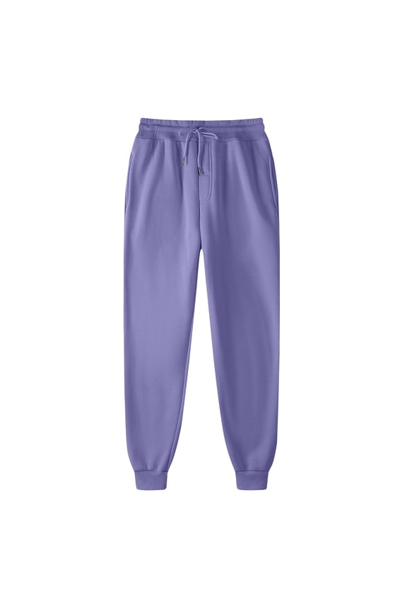 Men's Cotton Joggers Pants with Pockets Elastic Waisted Tapered Leg Sweatpants Solid Drawstring Sports Trouser (XL, Sky Blue)