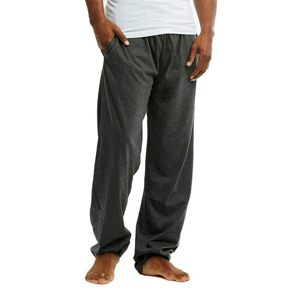 Men's Cotton Knitted Pajama Pants with Pocket Drawstring / Sleepwear Bottoms, Charcoal, S, 1 Piece