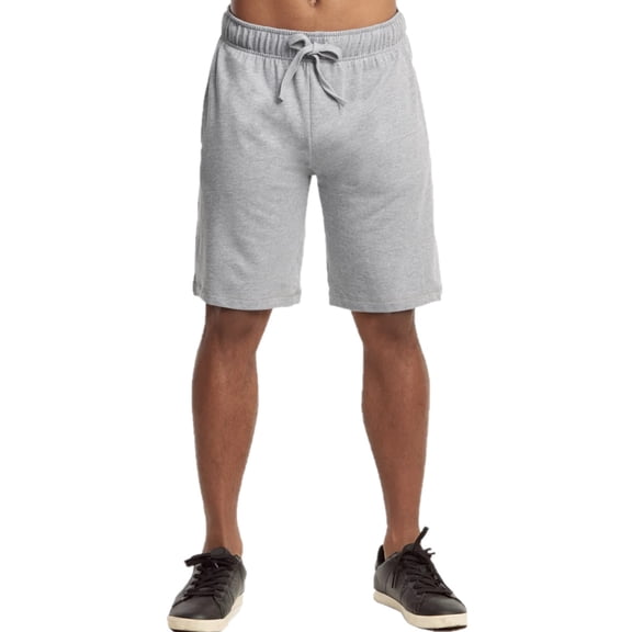 Men's Cotton Lightweight Terry Shorts with Pockets, Sweat Shorts, Heather Grey 2XL, 1 Pack