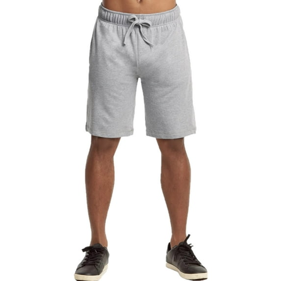 Men's Cotton Lightweight Terry Shorts with Pockets, Sweat Shorts, Heather Grey S, 1 Pack