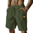 thumbnail image 1 of Men's Functional Outdoor Work Shorts, Multi-Pocket Cargo Shorts with Elastic Waist & Reinforced Belt Loops ,Army Green L, 1 of 4