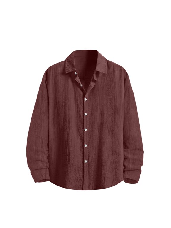 Men's Cotton Linen Shirts Long Sleeve Cardigan Button Up Henley Shirt Plain Open Front Cardigans Regular Fit T-Shirt Casual Summer Outwear Holiday Wedding Tops