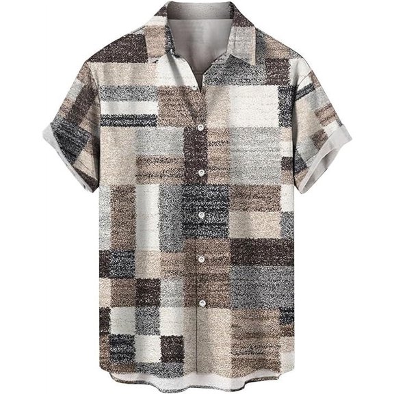 Men's Cotton Linen Shirts Short Sleeve Summer Floral Button Down Hawaiian Shirt Relaxed-Fit Vintage Casual Beach Tops