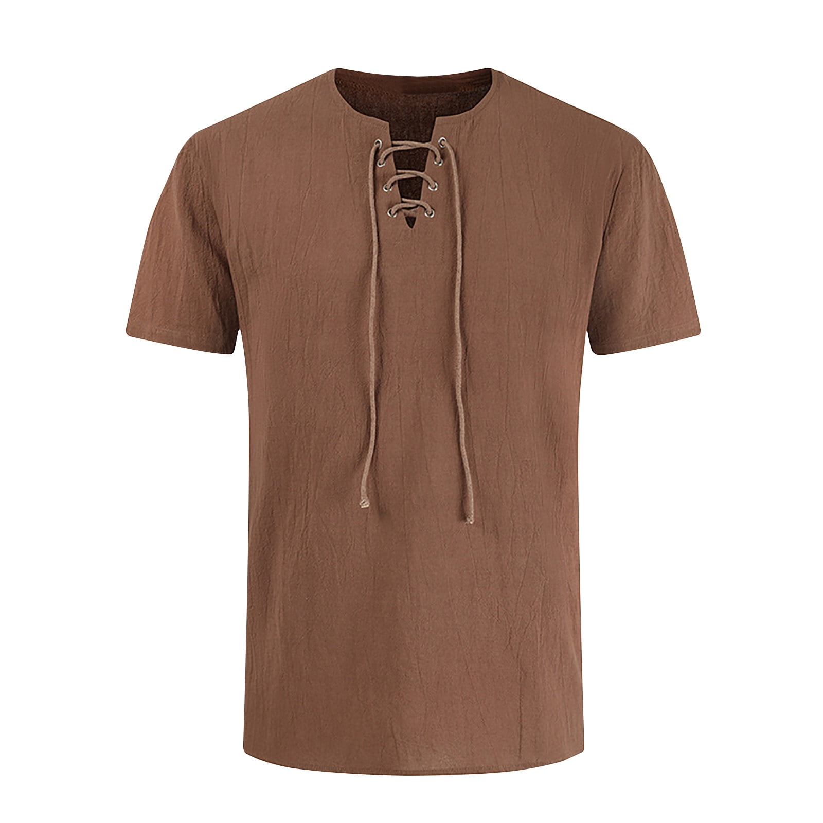 Mens Linen T-shirt Basic T-shirt Shirt for Men Top Mens 