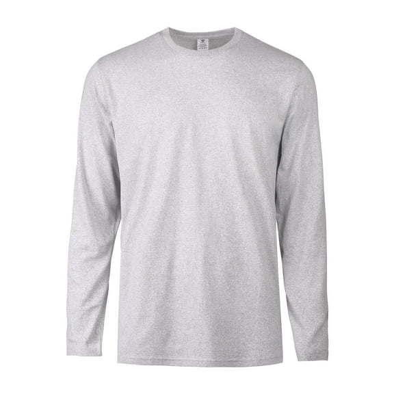 Men's Cotton Long Sleeve Soft T-Shirt, Crew Neck Stretch Shirts Classic Tee, Heather Grey XL, 1 Pack