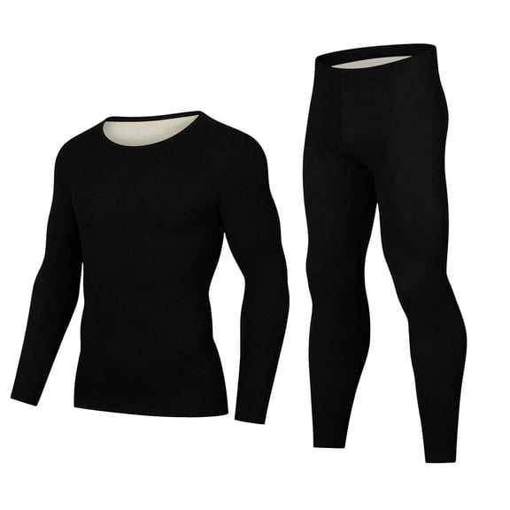 Men's Cotton Long Thermal Underwear Set Base Layer Lightweight Sleeve Top and Pajama Bottom Sets