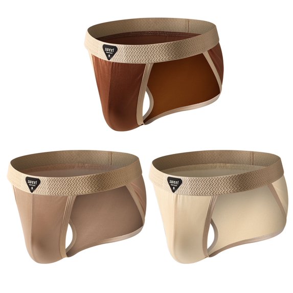 Men's Cotton Low-Rise Briefs Comfortable Underwear with Sexy Design