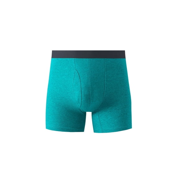Men's Cotton Mid Rise Boxer Briefs Blue M