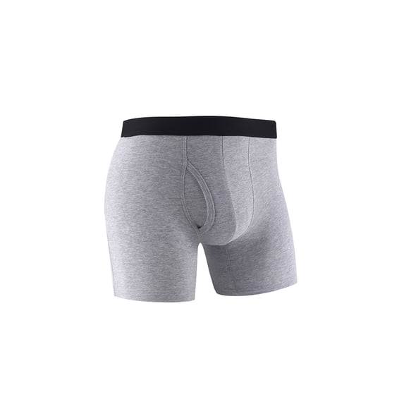Men's Cotton Mid Rise Boxer Briefs Light Gray XXL