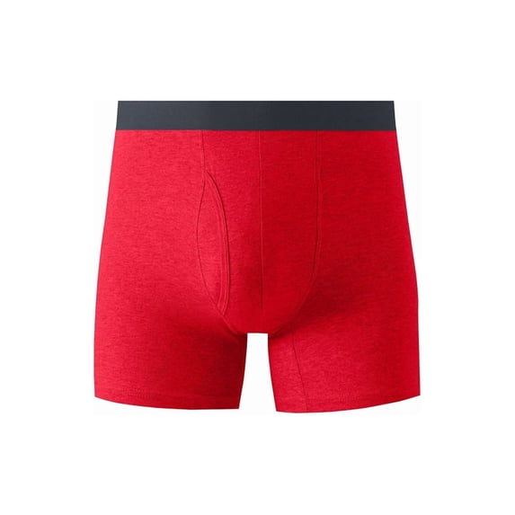 Men's Cotton Mid Rise Boxer Briefs Red S