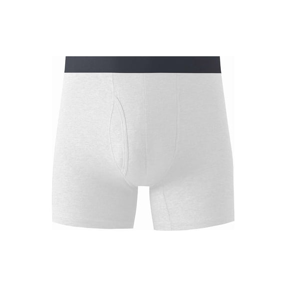 Men's Cotton Mid Rise Boxer Briefs White L